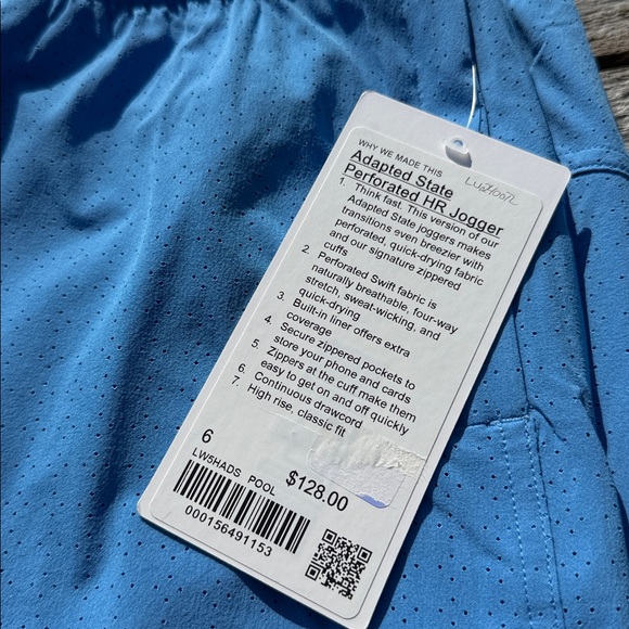 Lululemon Adapted State perforated High-Rise Jogger  Pool blue NWT size 6 - Picture 2 of 6